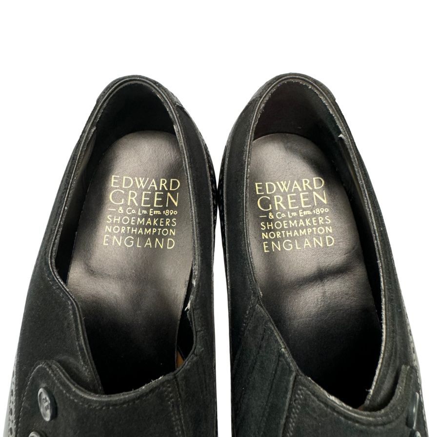 エドワードグリーン レザーシューズ メリルボーン ボタン 915ラスト メンズ サイズUK8 ブラック EDWARD GREEN Marylebone 約26.5cm【LA】