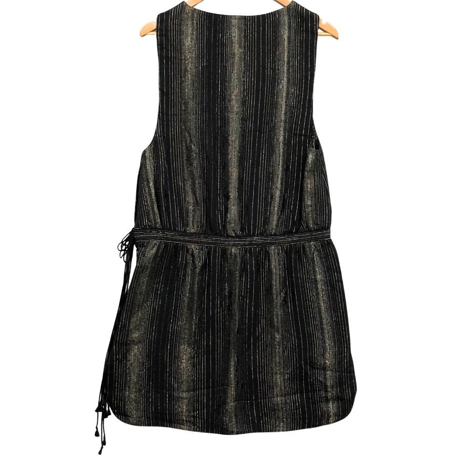極美品◆サンローラン パリ ノースリーブ ワンピース シルク 2019 レディース サイズ42 ブラック SAINT LAURENT PARIS 【AFB13】