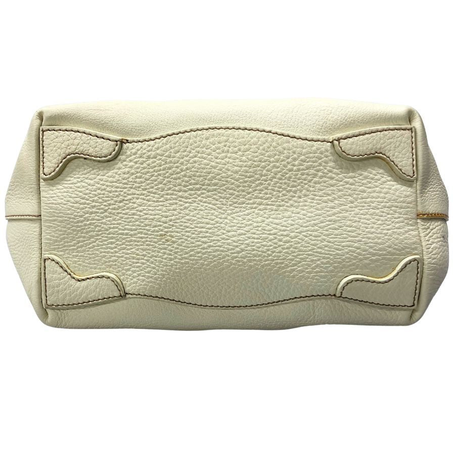プラダ ハンドバッグ グレインレザー 編み込み ホワイト レディース PRADA【AFE12】