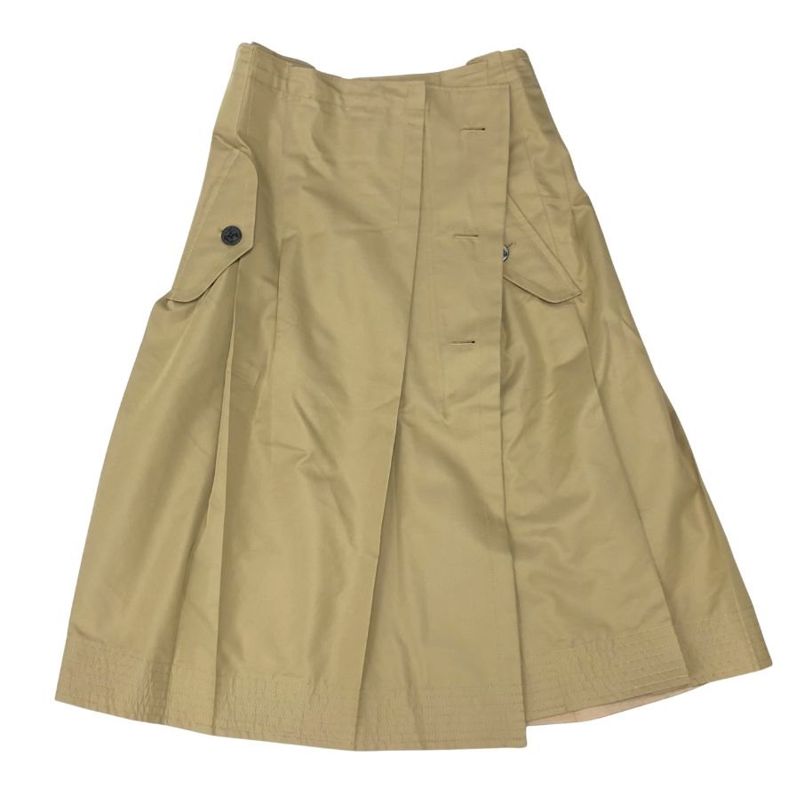 サカイ 22SS コットンギャバジンミックススカート ベージュ レディース サイズ4 22-05949 Sacai【AFB50】