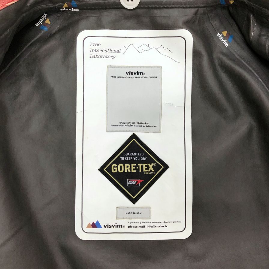 中古◆ヴィズヴィム ビズビム PFD ジャケット コットン ラミネート加工 ゴアテックス チェック メンズ レッド サイズM VS0001557 visvim 【AFB52】