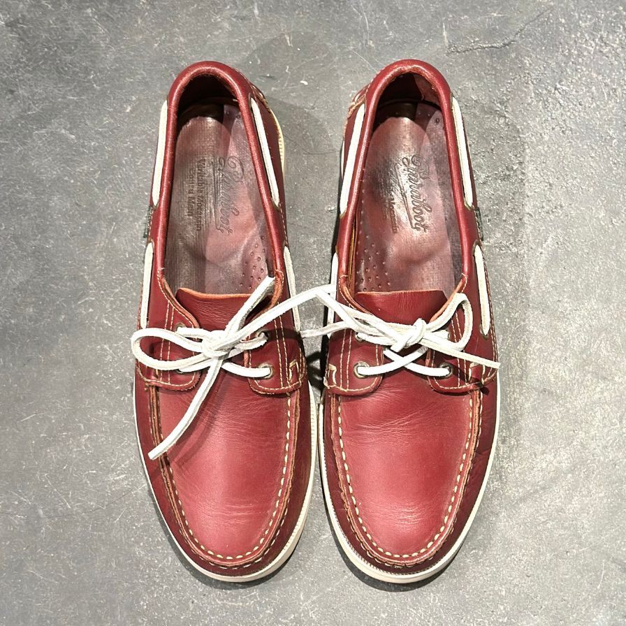 パラブーツ レザーデッキシューズ バース バーガンディ メンズ UK7 PARABOOT ビジネスシューズ 約25.5cm【LA】【中古】
