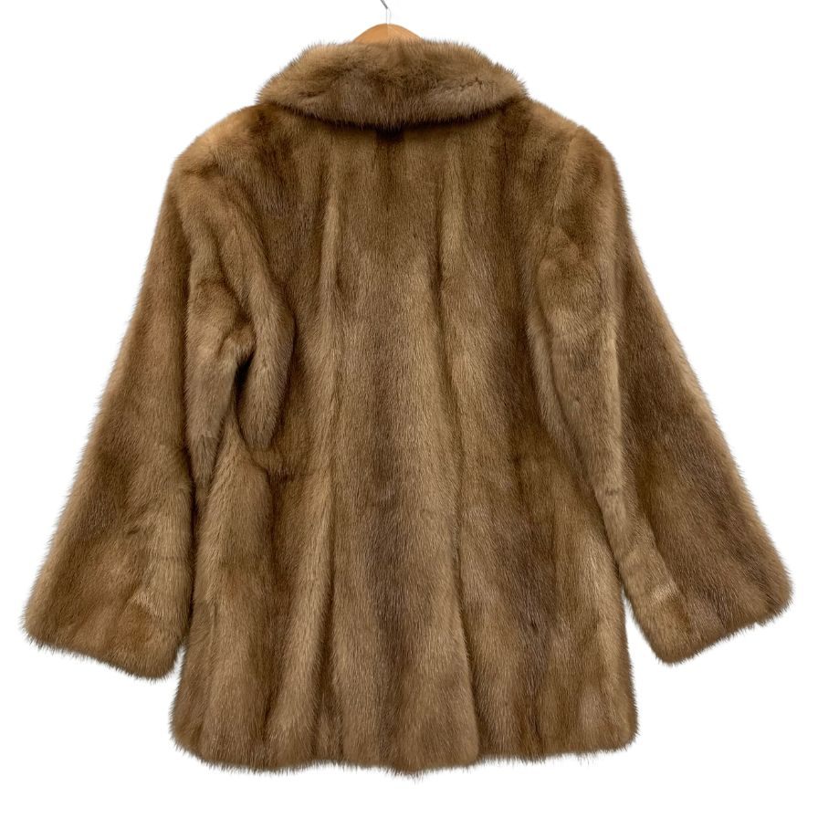 中古◆ムーン バット ファー シェアードミンク ハーフコート ブラウン サイズ9 MOON BAT FUR 【AFA11】