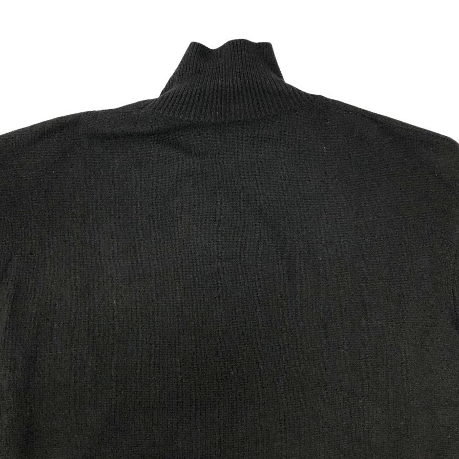 美品◆モンクレール ハイネックニット ロゴ刺繍 LUPETTO TRICOT ウール カシミヤ混 レディース サイズL ブラック Moncler 【AFB8】