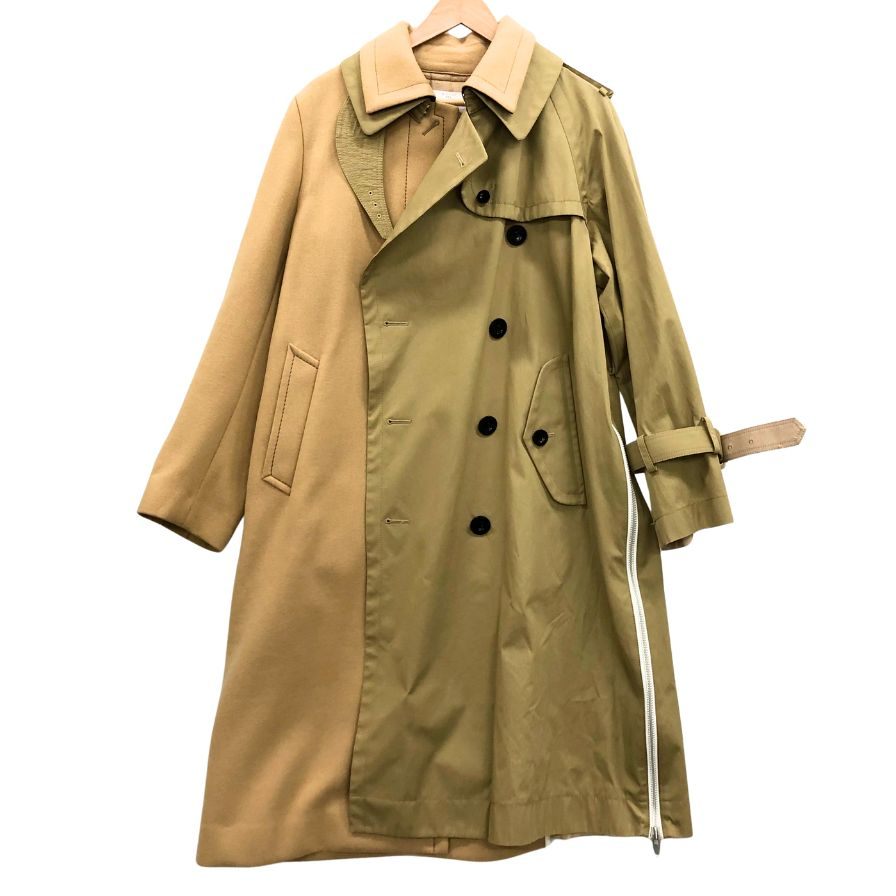 極美品◆サカイ 19年製 再構築コート レディース サイズ1 19-04534 ベージュ sacai 【AFB11】