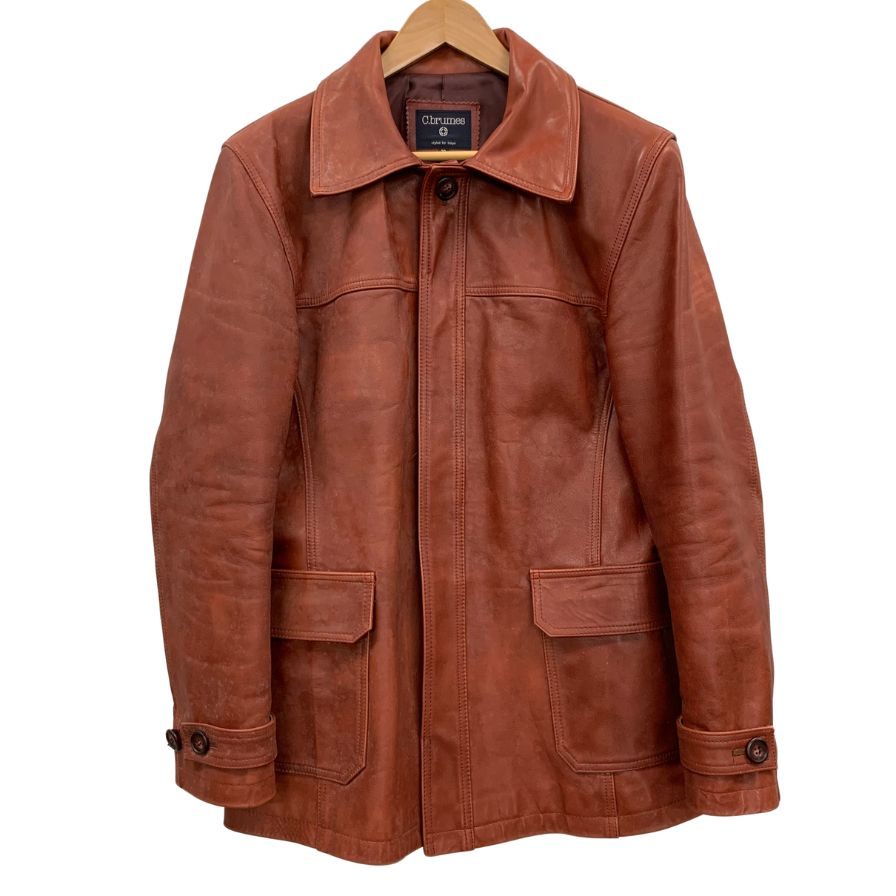 中古◆シーブリュームス ジャケット レザー 牛革 メンズ ボルドー サイズ38 C.brumes 【AFG1】