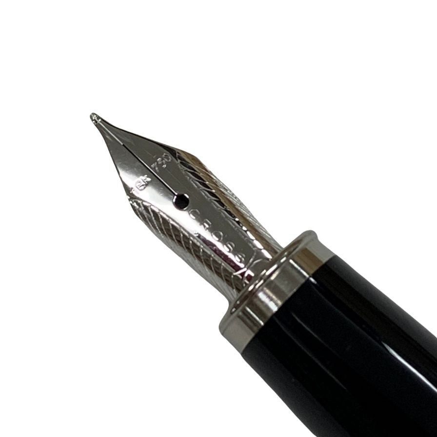 クロス 万年筆 ブラックラッカー EST1846 ペン先18K750 ブラック×シルバー CROSS【AFI4】