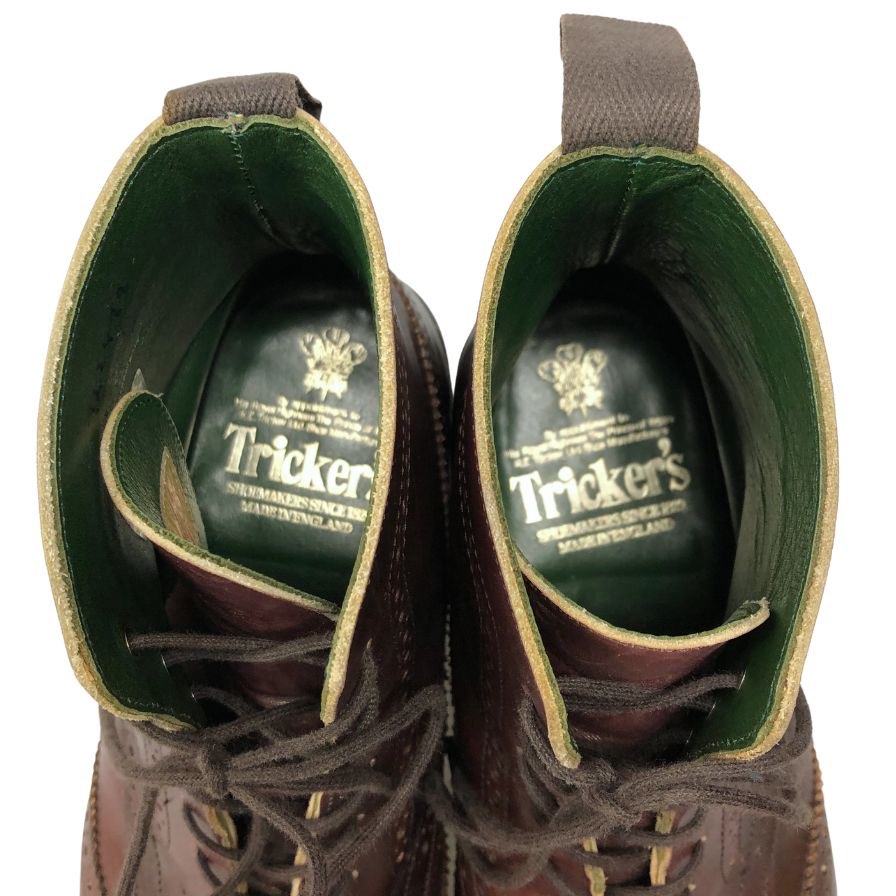 トリッカーズ レースアップブーツ ウイングチップ ブーツ レザー バーガンディ メンズ サイズ9 Tricker`s 約27.5cm【AFC35】