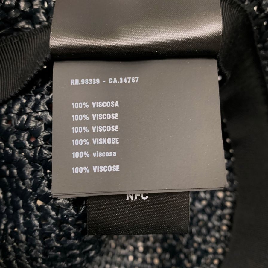 ミュウミュウ 22SS ハット ロゴ クロシェ ブラック レディース サイズL 5HC287 miu miu