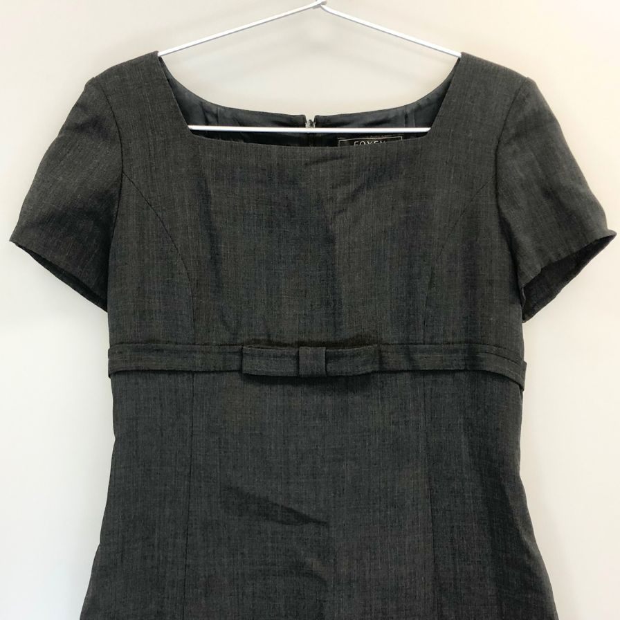 美品◆フォクシー ワンピース サクセススーツ ウール ポリエステル 24939 グレー レディース サイズ40 FOXEY 【AFB35】