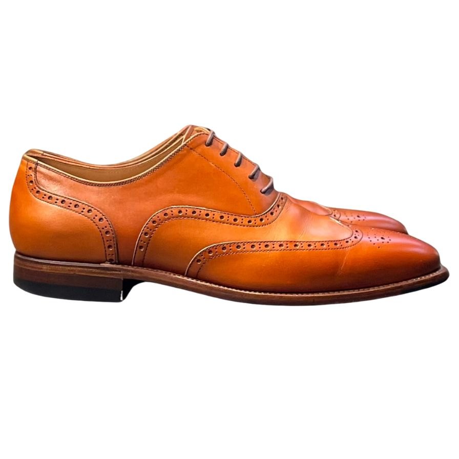 スコッチグレイン レザーシューズ HA9041 フルブローグ メンズ サイズ24.5 ブラウン SCOTCH GRAIN ビジネスシューズ 約24.5cm【LA】【中古】