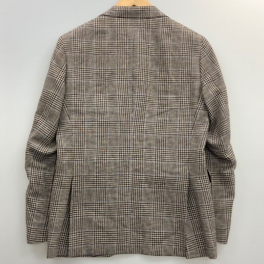 中古◆スーツセレクト リネンウール テーラードジャケット ドラゴ JSJ2052 ブラウン 千鳥格子 サイズA5 メンズ SUIT SELECT DORAGO 【AFB33】