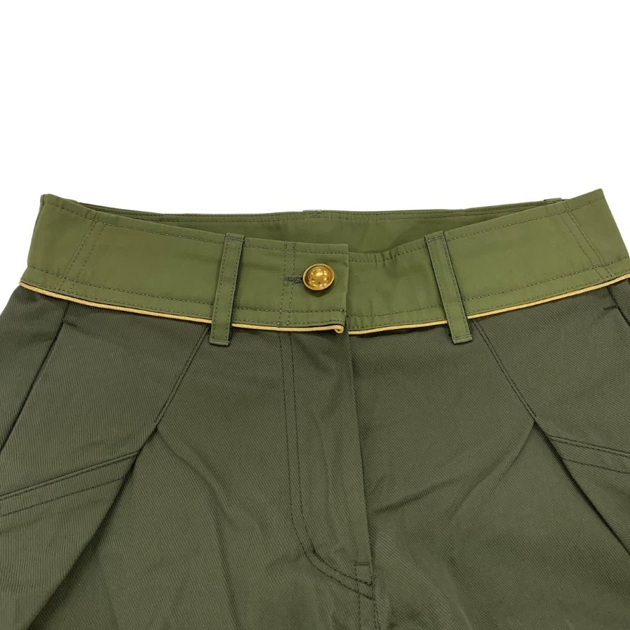 美品◆サカイ クロップドパンツ 20-04855 20AW カーキ レディース サイズ3 sacai 【AFB31】