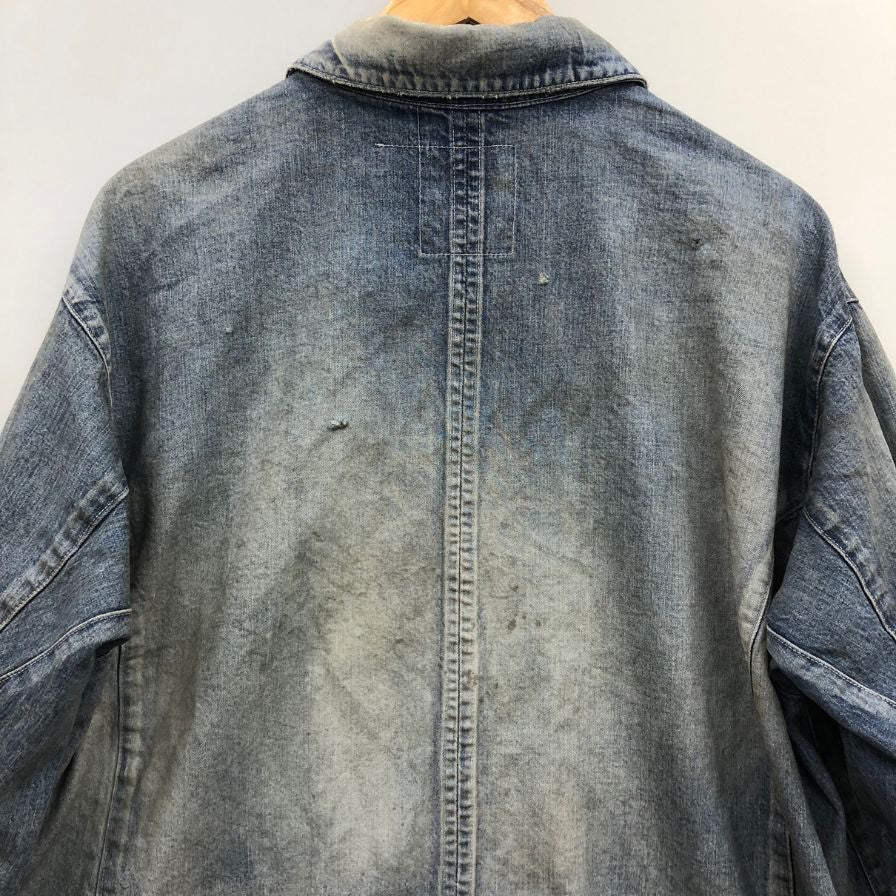 極美品◆アンセルム デニム カバーオール ジャケット ブルゾン ダメージ加工 25年モデル メンズ サイズ1 Ancellm 【AFB6】