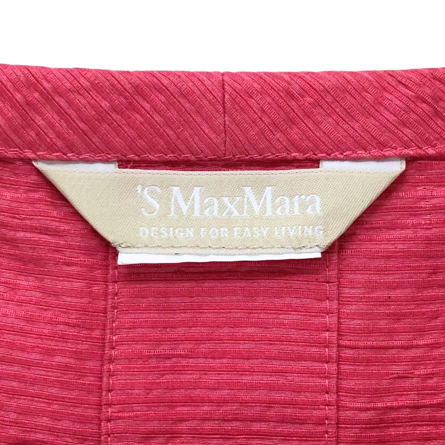 美品◆エス マックスマーラ リネン ノースリーブ ワンピース レディース サイズ 不明 ピンク S Max Mara 【AFB5】
