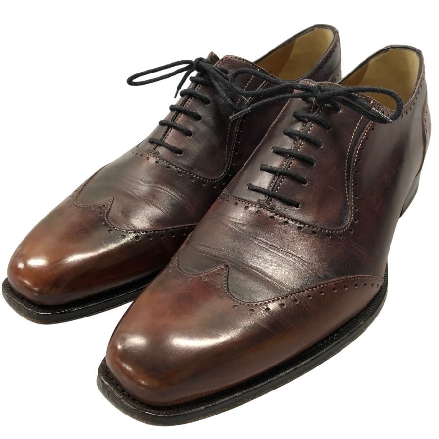 フランチェスコベニーニョ レザーシューズ ドーン 3612 ウイングチップ ブラウン サイズUK7.5 FRANCESCO BENIGNO 約26.5cm【AFC5】