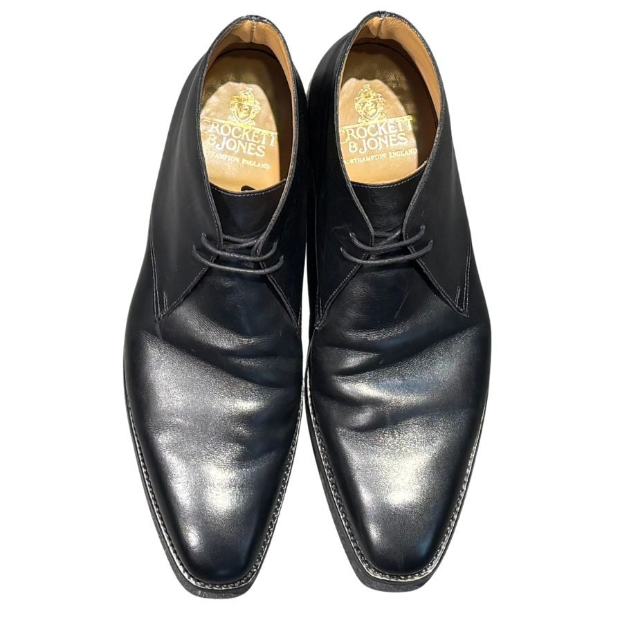 クロケット&ジョーンズ レザーブーツ チャッカ テットベリー ブラック サイズUK9E CROCKETT&JONES ブーツ 約27.5cm【LA】【中古】