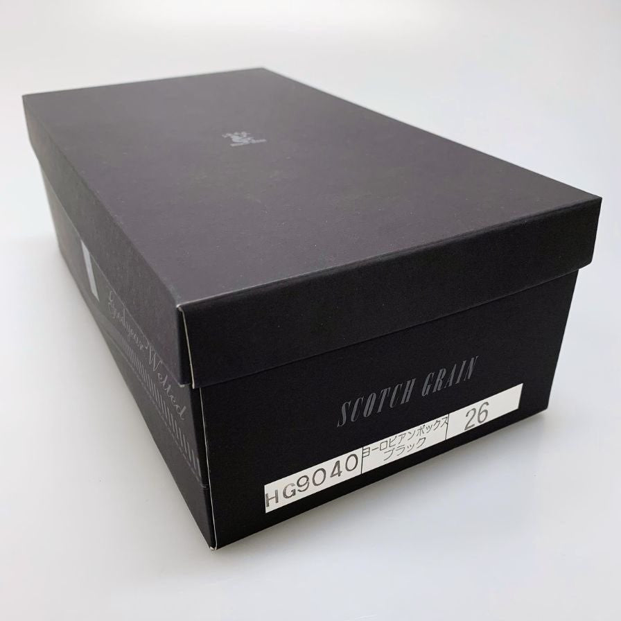 スコッチグレイン セミブローグ HG9040 ブラック サイズ26㎝ メンズ 革靴 メダリオン SCOTCH GRAIN ビジネスシューズ 約26.0cm【LA】【中古】