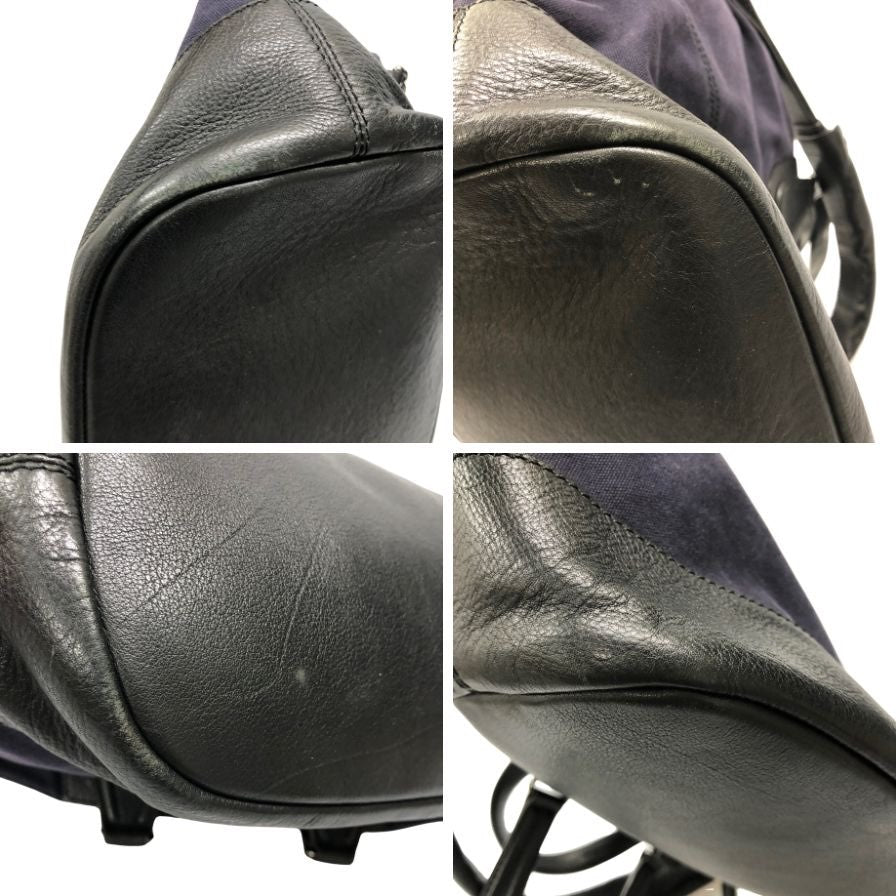ジバンシー 2WAY ハンドバッグ ナイチンゲール キャンバス レザー コットン ネイビー ブラック GIVENCHY【AFE12】