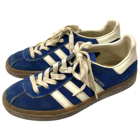 アディダス オリジナルス スニーカー ミュンヘン ヴィンテージ 80s ガムソール サイズ5 ブルー Adidas Originals MUNCHEN 約24.0cm【AFC33】