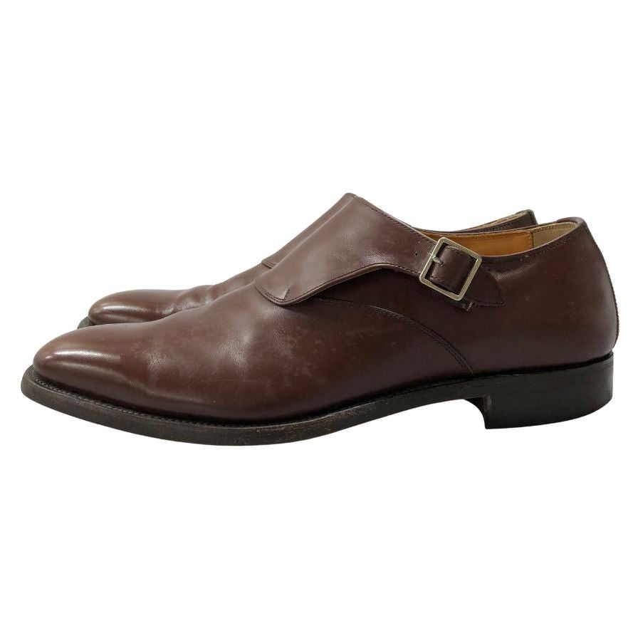 スコッチグレイン ヒロカワ レザーシューズ シングルモンク ストラップ H 2000 ブラウン メンズ サイズ26 Scotch grain HIROKAWA 約26.0cm【AFC34】