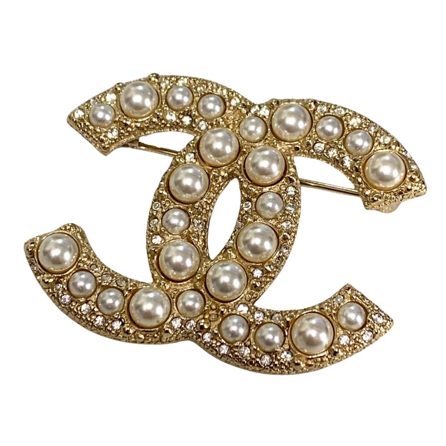 ENSEMBLE購入　CHANEL　シャネル　ラインストーン　ブローチ CHANEL (シャネル) ラインストーン ココマーク ブローチ