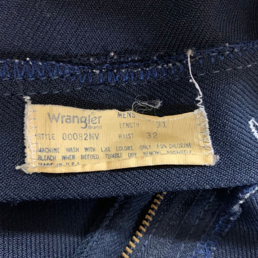 ラングラー スラックス USA製 ネイビー メンズ W32 L31 Wrangler 【AFB39】