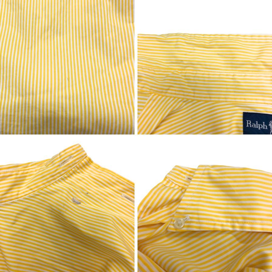 ラルフローレン 90S 長袖シャツ ストライプ イエロー系 サイズ18 Ralph Lauren【LA】