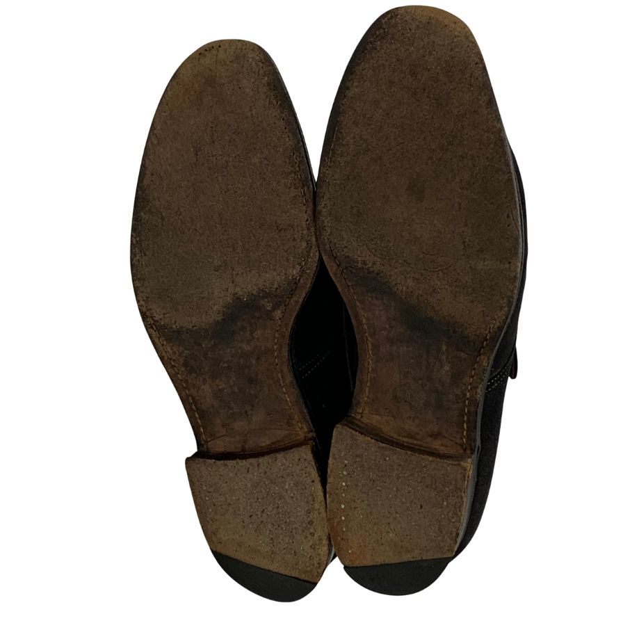 中古◆チャーチ レザーシューズ 3都市 シングルモンク スエード ブラック サイズ7.5F メンズ Church’s【AFC41】