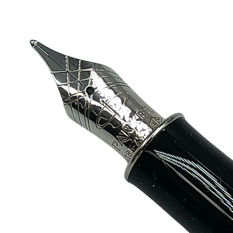 パーカー 万年筆 ソネット ペン先18K-750 ブラック シルバー F字 PARKER SONNET【AFI18】