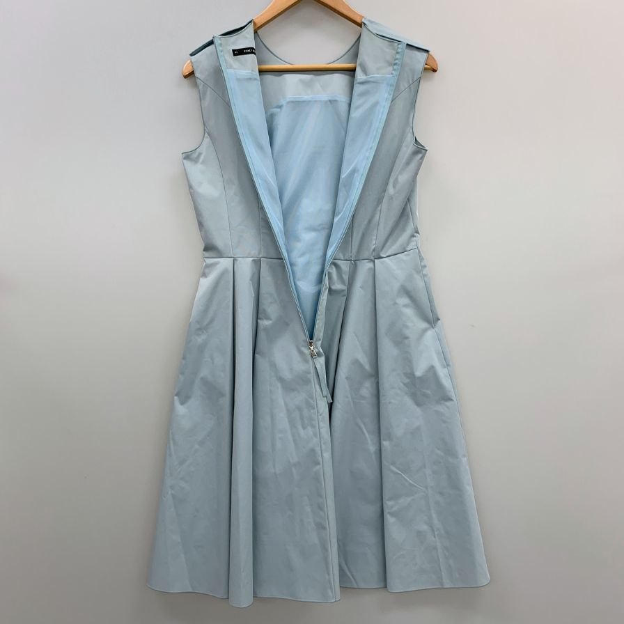 中古■フォクシー ワンピース ポリエステル エレガント スリム ドレス Aライン 27375 ライトブルー レディース サイズ42 FOXEY 【AFB10】