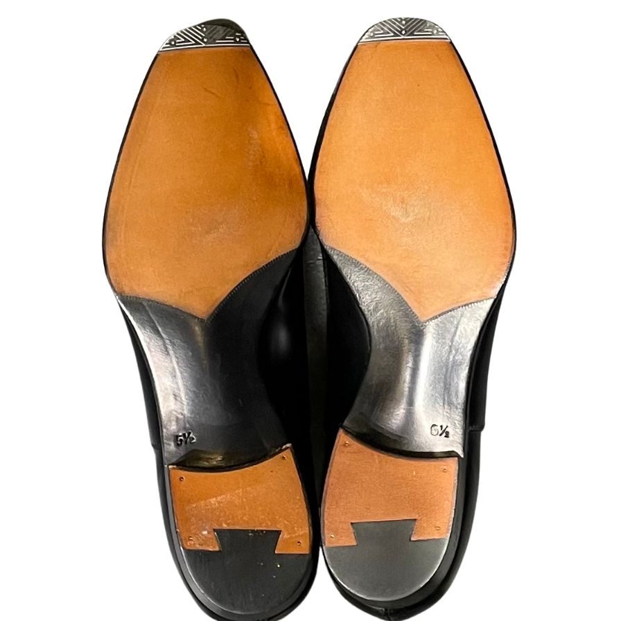 オリエンタルシューメーカー レザーシューズ プレーントゥ ST6004 ブラック サイズ メンズUK5.5 Oriental shoemaker 約23.5cm【LA】【中古】