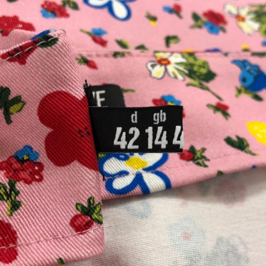 美品◆ラブモスキーノ ワンピース 半袖 花柄 コットン エラスタン サイズ46 レディース ピンク LOVE MOSCHINO 【AFB9】