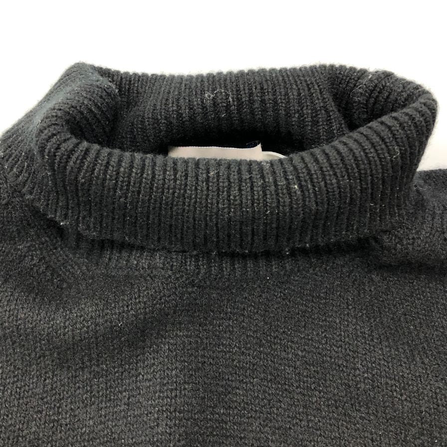 美品◆モンクレール ハイネックニット ロゴ刺繍 LUPETTO TRICOT ウール カシミヤ混 レディース サイズL ブラック Moncler 【AFB8】