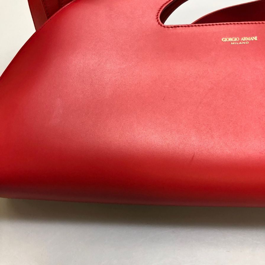 ジョルジオ アルマーニ レザー ショルダーバッグ レッド GIORGIO ARMANI【AFE12】