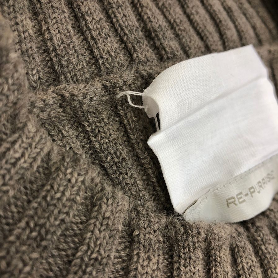 美品◆リパーパス ニット クルーネック ウール メンズ ベージュ サイズL RE-PURPOSE 【AFB15】