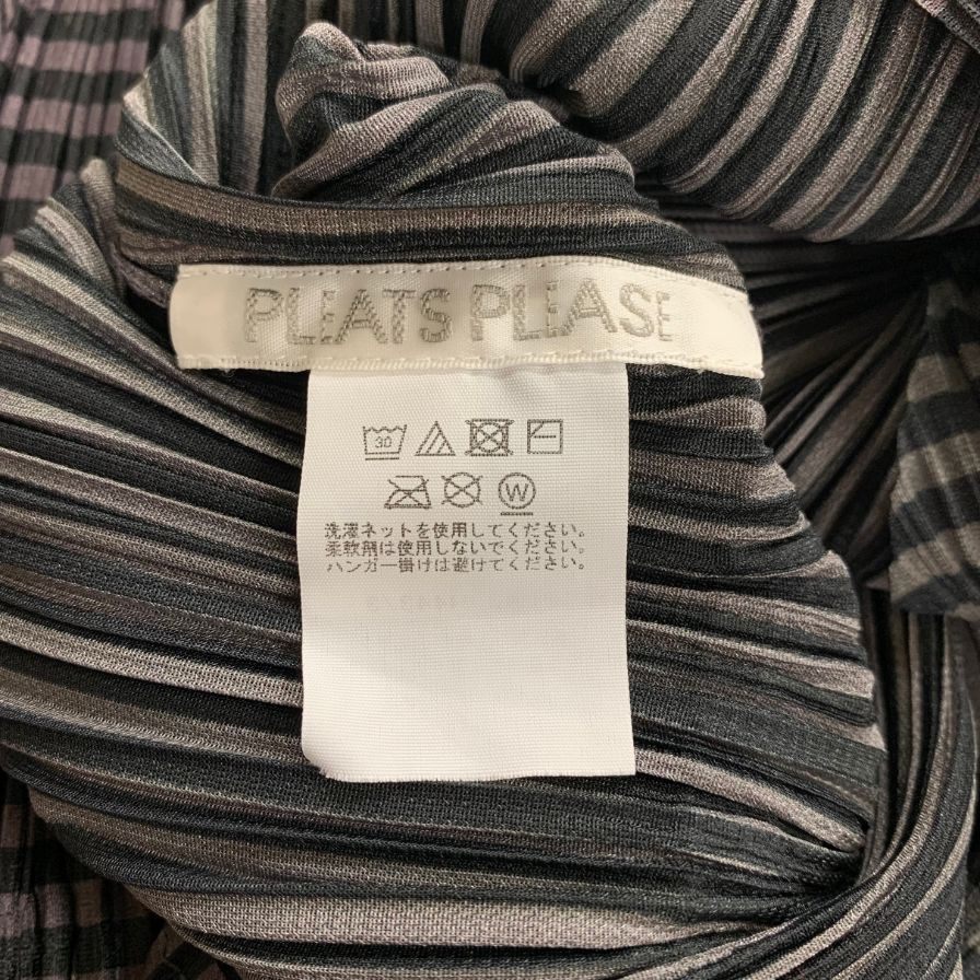 極美品◆イッセイミヤケ プリーツプリーズ ワンピース PP43JH443 マルチカラー グレイ系 サイズ3 ISSEY MIYAKE PLEATS PLEASE 【AFB48】
