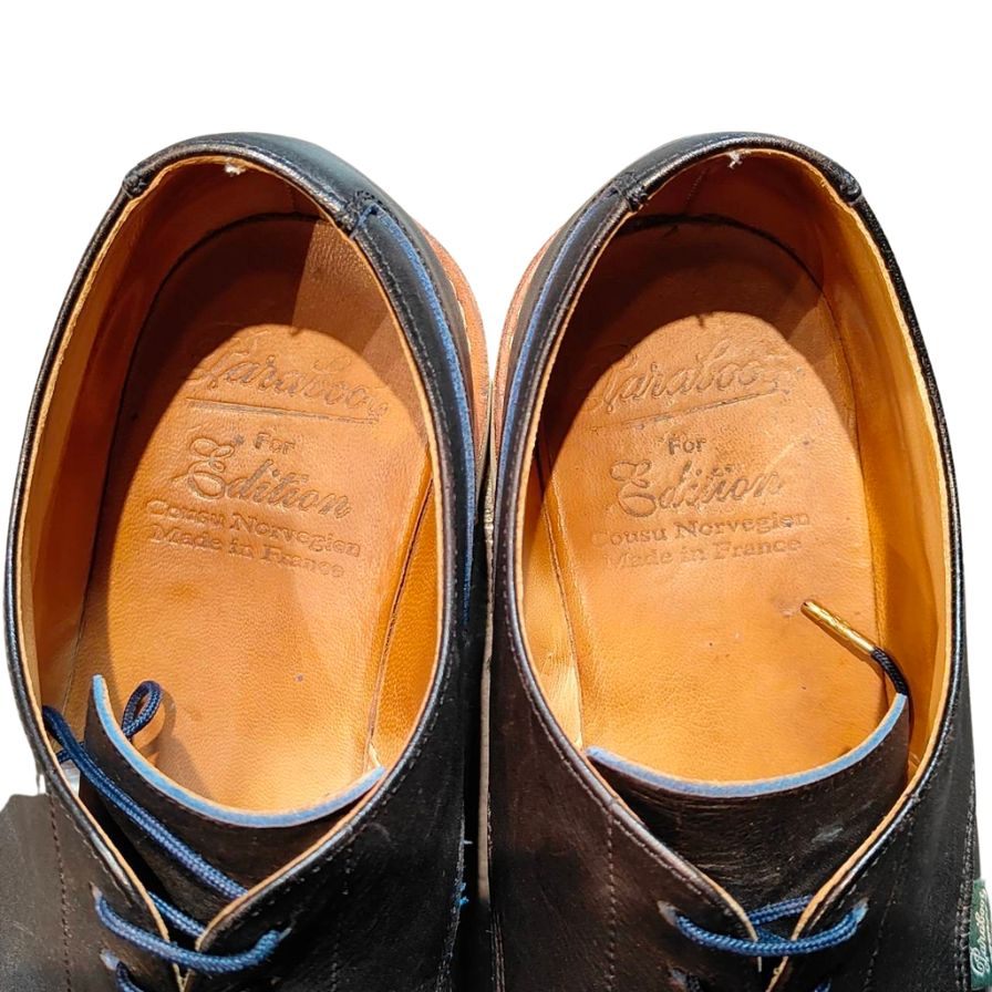 パラブーツ レザーシューズ エディション別注 シャンボード スポーツ ブラック メンズ サイズUK8 PARABOOT CHAMBORD ビジネスシューズ 約26.0cm【LA】【中古】