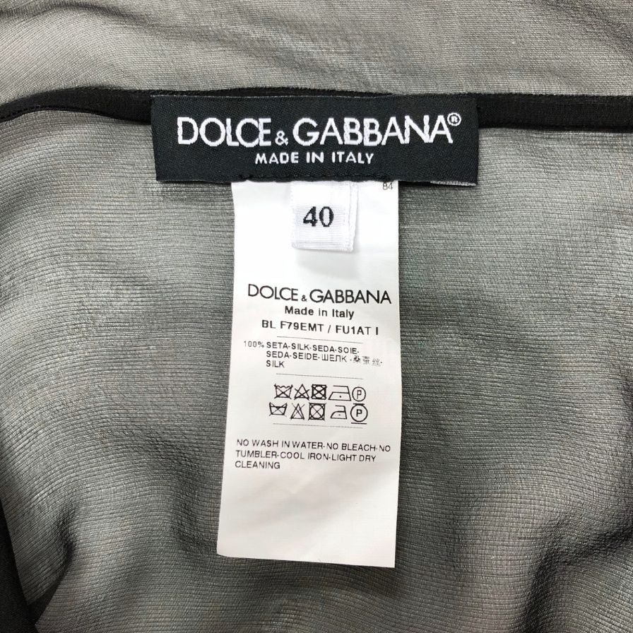 美品◆ドルチェ&ガッバーナ ブラウス シアー シルク ブラック レディース サイズ40 DOLCE&GABBANA 【AFB7】