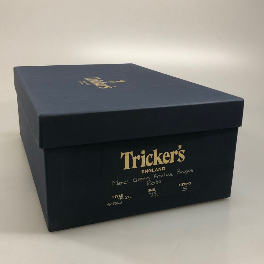 トリッカーズ カントリーブーツ ストウ ウイングチップ 946515 5634 グリーン UK7ハーフ-5 Tricker’s ブーツ 約26.0cm【LA】【中古】