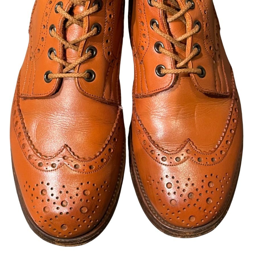 トリッカーズ レザーシューズ カントリーブーツ レースアップ モールトン M2508 メンズ ブラウン サイズUK7.5 Tricker's MALTON 約26.5cm【LA】【中古】