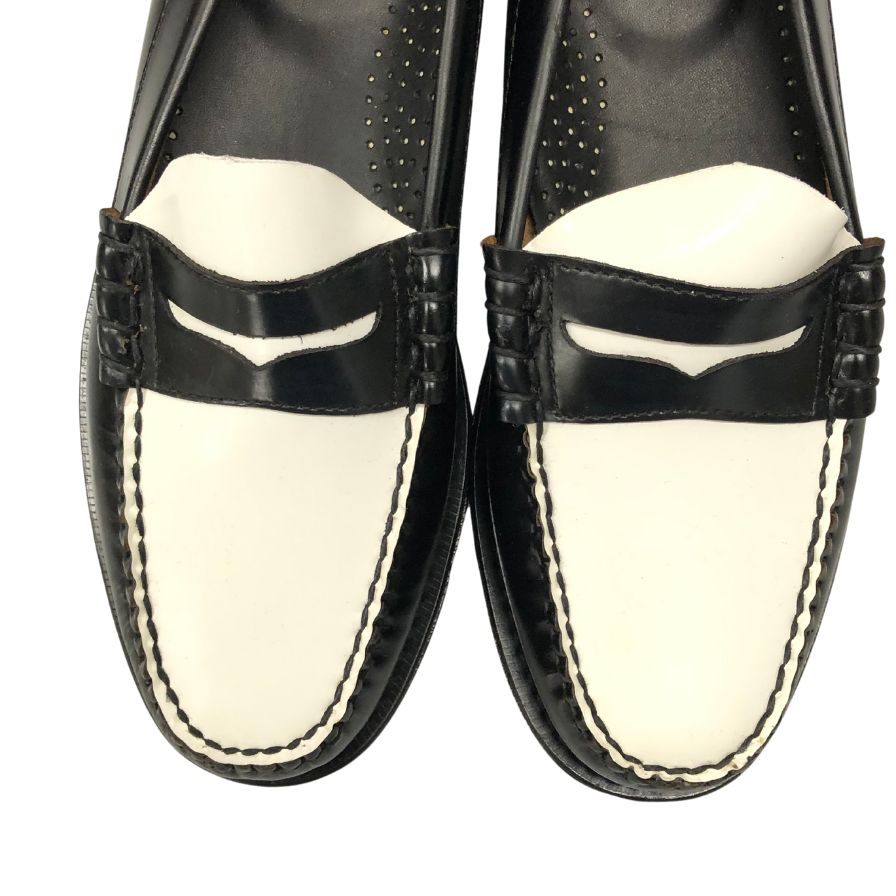 ジーエイチバス ローファー ウィージャンズ ラーソン サイズ7.5 メンズ ブラック ホワイト G.H.Bass&Co. WEEJUNS LARSON ローファー 約26.0cm【LA】【中古】
