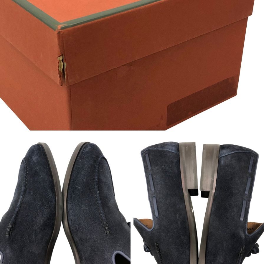 ロロピアーナ タッセルローファー CITY WALK スエード ネイビー サイズ39 Loro Piana 約24.0cm【AFD15-2】