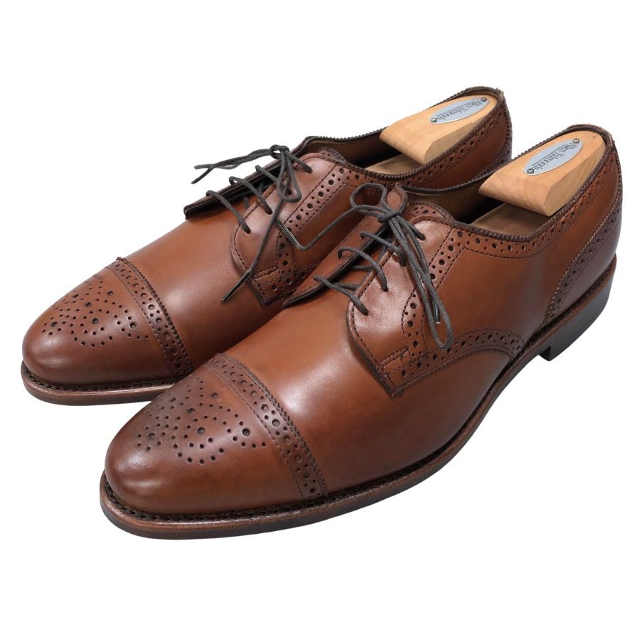 アレンエドモンズ レザーシューズ Sanford パンチドキャップ ブラウン メンズ サイズ11 Allen Edmonds 約29.0cm【AFD2】