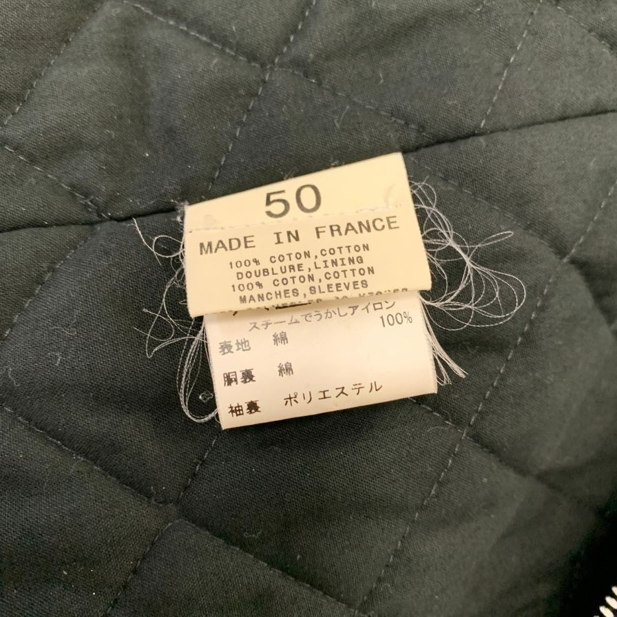 中古◆アニエスベー オム ハーフコート 90年代 フランス製 ブラック メンズ サイズ50 agnes b. 【AFA22】