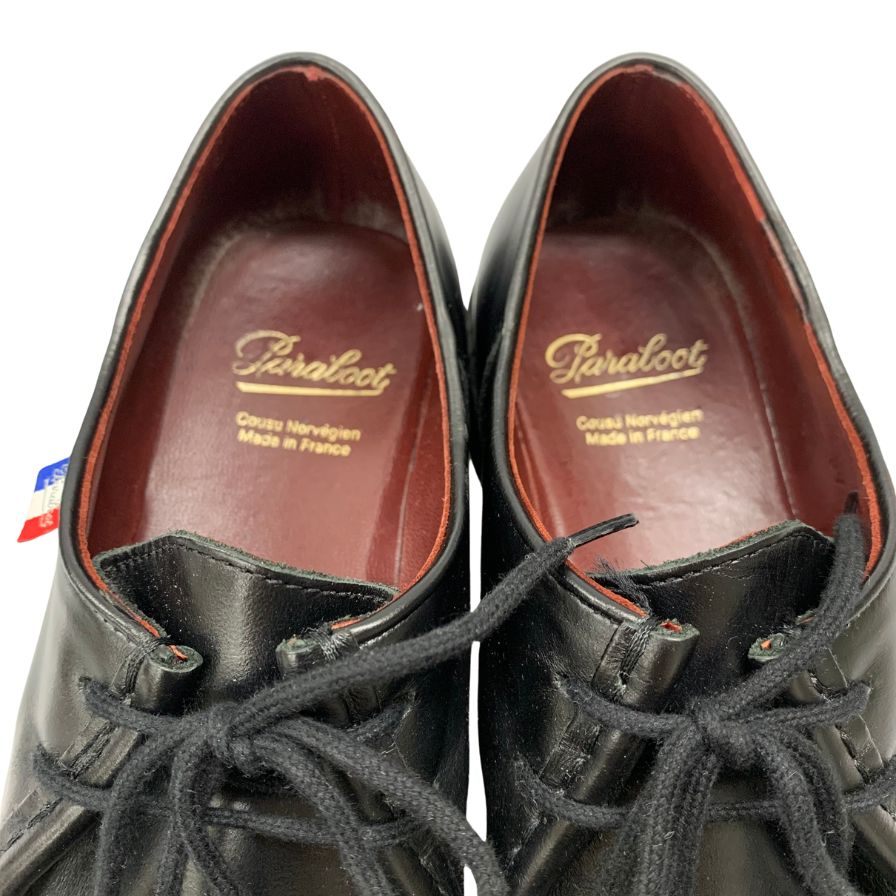 パラブーツ レザーシューズ ミカエル チロリアン トリコロールタグ サイズ39.5 メンズ ブラック PARABOOT MICHAEL ビジネスシューズ 約24.5cm【LA】【中古】