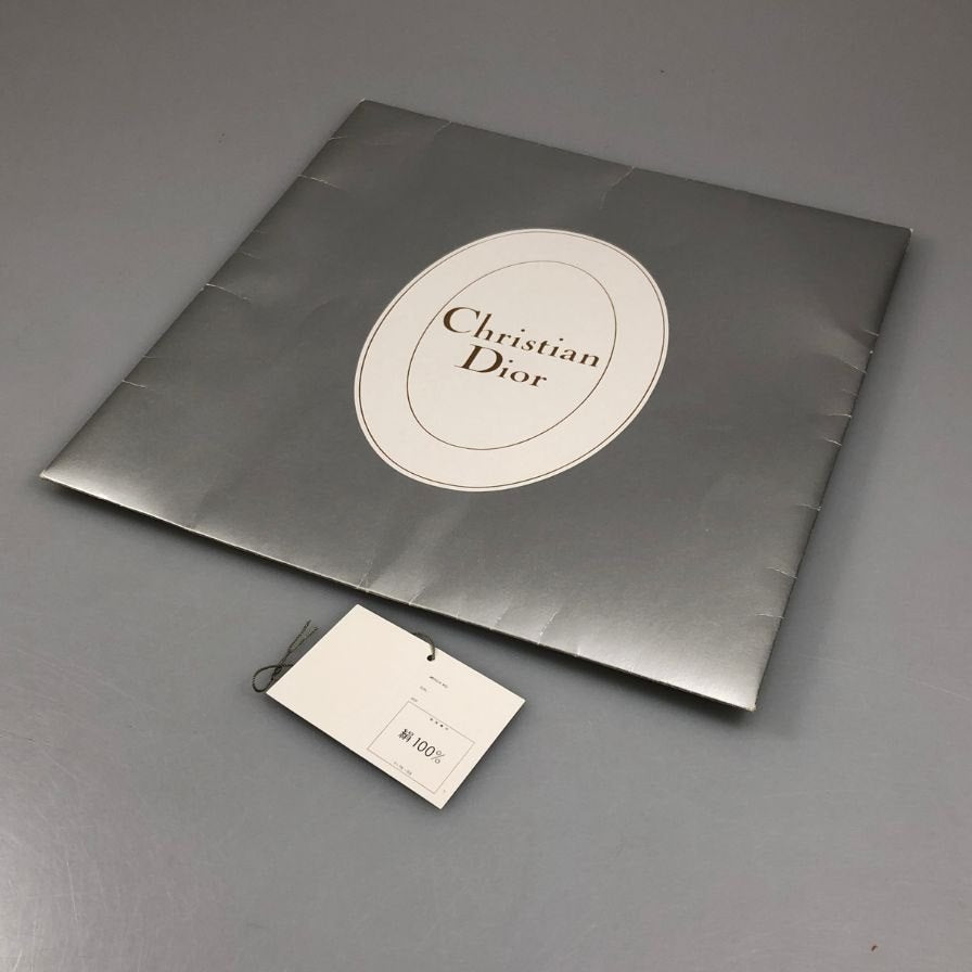 クリスチャンディオール 大判スカーフ シルク ブルー ゴールド系 Christian Dior【AFI20】