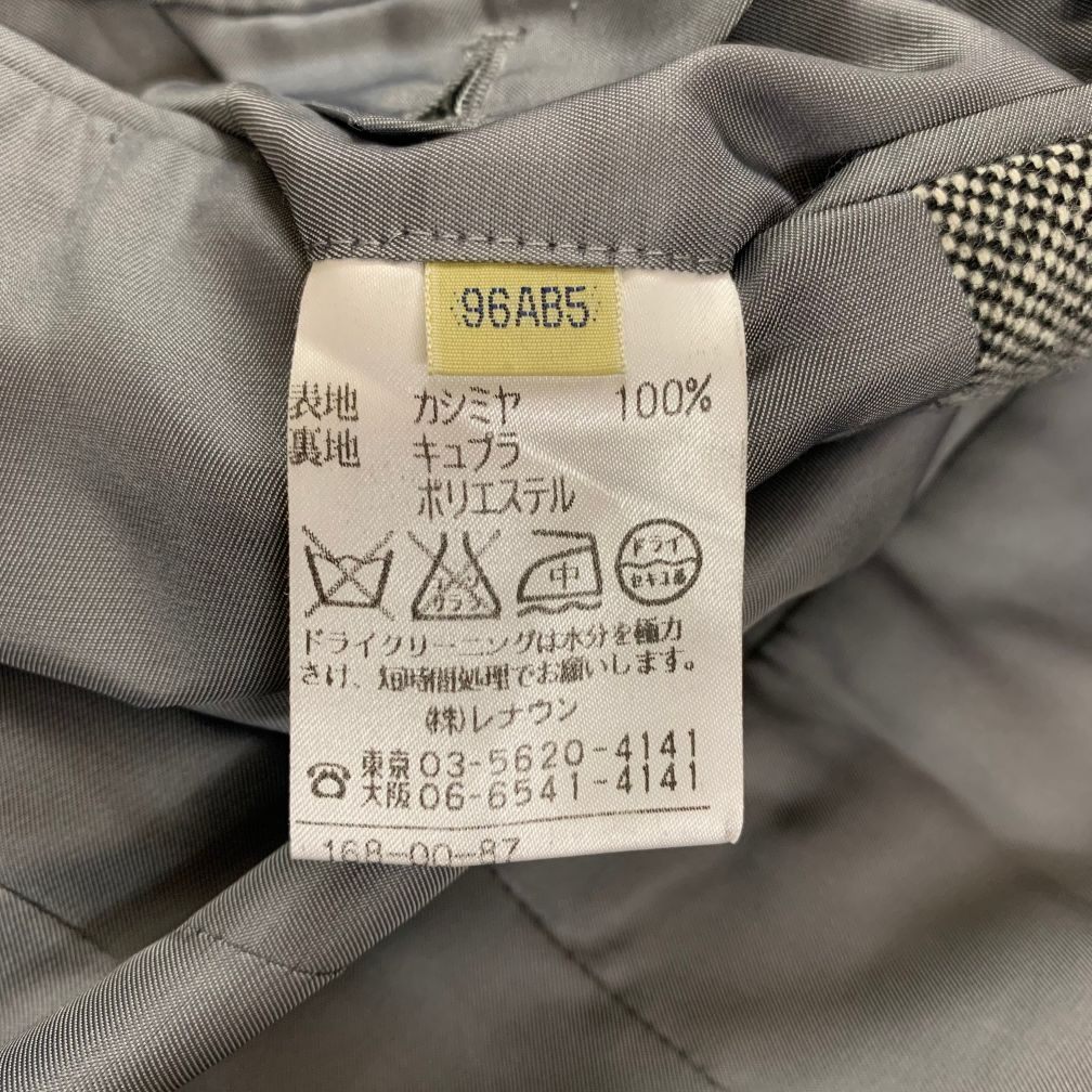 美品◆アクアスキュータム 96AB5 テーラードジャケット カシミヤ グレー メンズ サイズ3F Aquascutum 【AFA6】