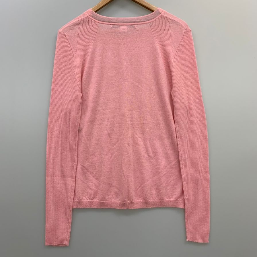 極美品◆ダイアン フォン ファステンバーグ ラウンドネック セーター トップス 袖リブ仕様 カシミア100% レディース サイズL ピンク DIANE VON FURSTENBERG 【AFB27】