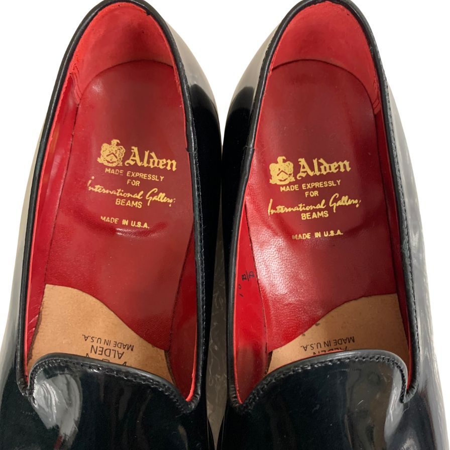 オールデン ビームス 別注 88121 パテント ブラック サイズ10D ALDEN ローファー 約28.0cm【LA】【中古】